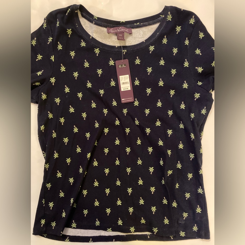 NWT Gloria Vanderbilt palm tree shirt
